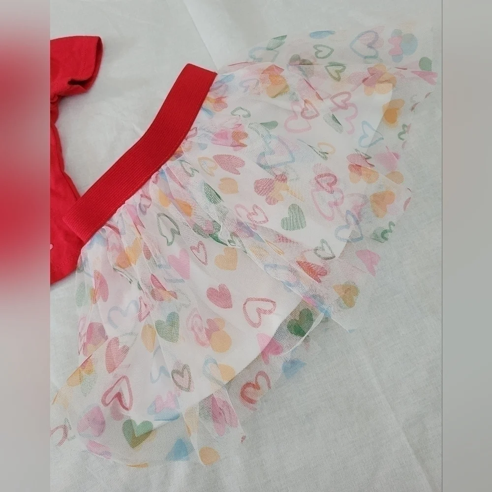 Disney Junior 3pc Minnie Mouse red w/hearts short sleeve, shorts, & skirt 12m